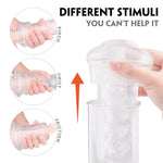 Product with text 'Different Stimuli You Can't Help It' and hand interactions on a white background
