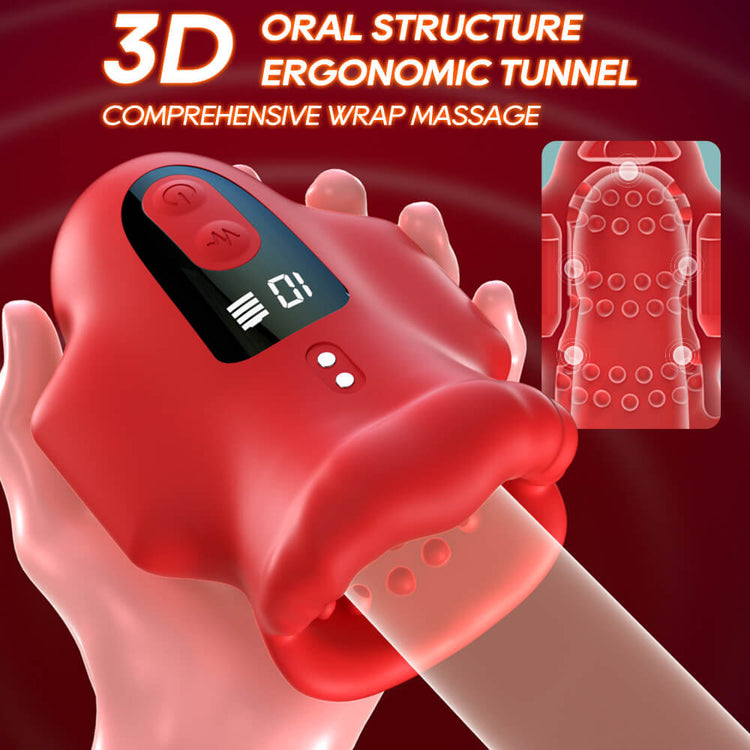 Blaze - Automatic Vibrating Penis Trainer With 3D Oral Structure Ergonomic Tunnel