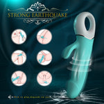 king kong vibrator with instructional diagrams on a dark blue background, labeled 'Strong Earthquake'.