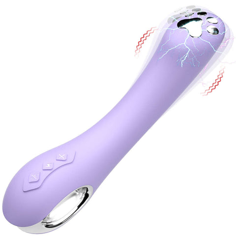 Purple handheld electronic device with buttons on a white background