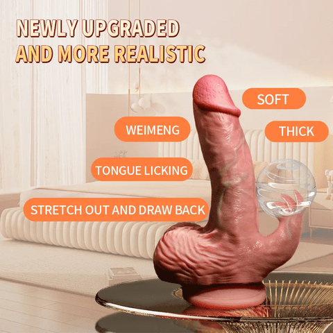 Silicone Thrusting Dildo Licker 8.07 Inch