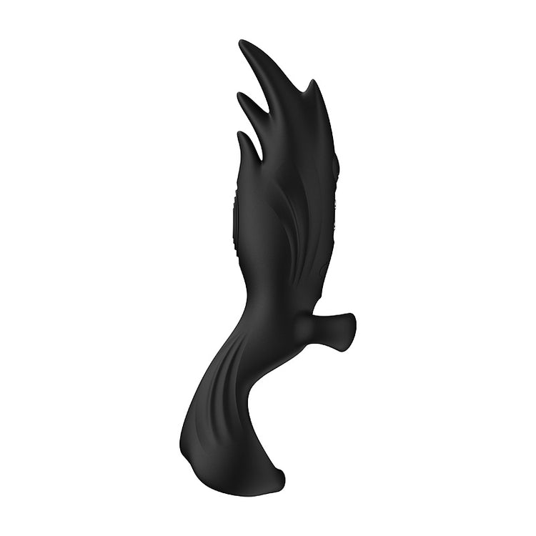 Black Angel Wings wearable finger vibrator with three flexible tips