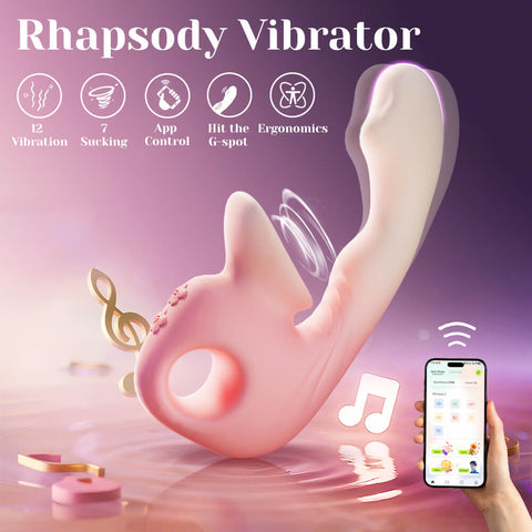 Auralis Rhapsody G-spot vibrator with 12 vibration modes, 7 suction modes, and app control