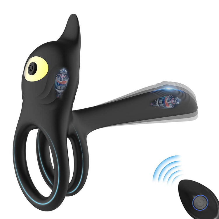Black Daji remote-control vibrating cock ring for couples