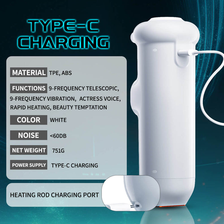 Echo rechargeable blowjob machine with USB Type-C charging