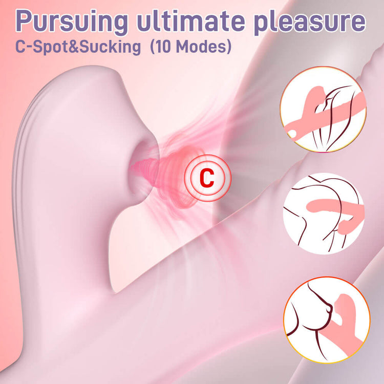 Elara rabbit vibrator with targeted clitoral suction stimulator