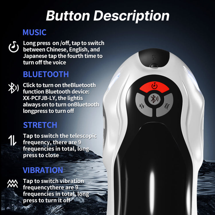 Martin control buttons for Bluetooth, thrusting, vibration and voice settings