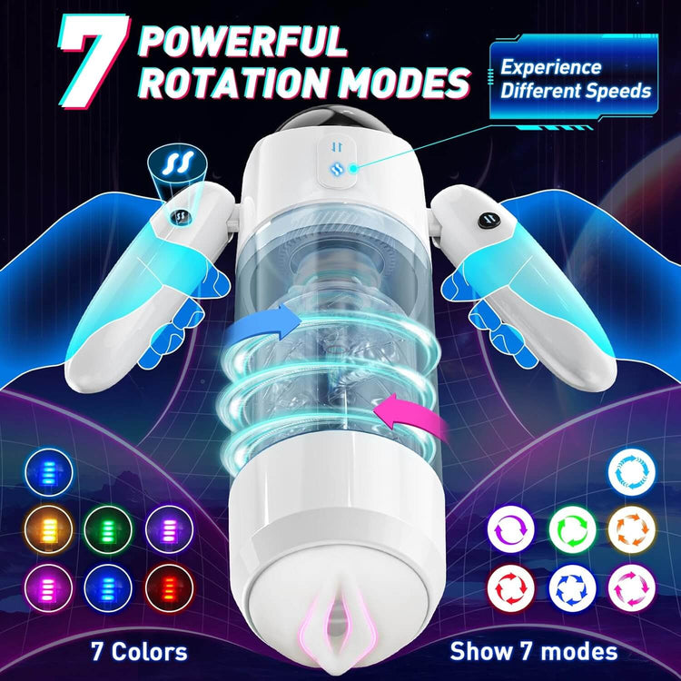 Nova male stroker with 7 rotation modes and 7-color LED lighting
