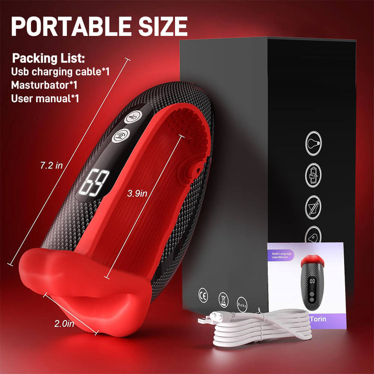 Seabull male masturbator dimensions with USB cable and user manual