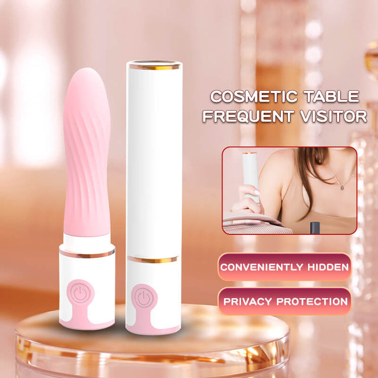 Stun Bomb discreet lipstick-style vibrator shown with its protective cover
