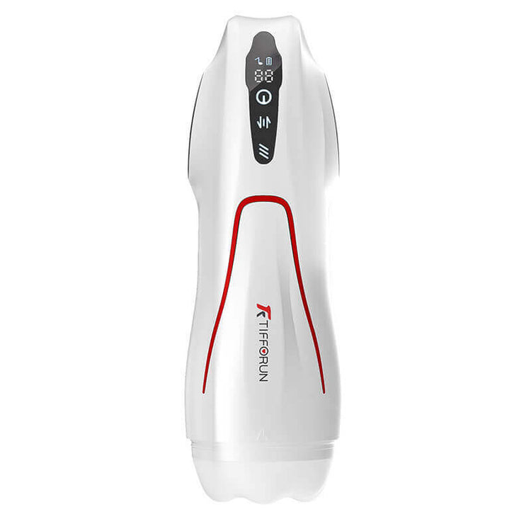 Titan automatic telescopic male masturbator in black and red