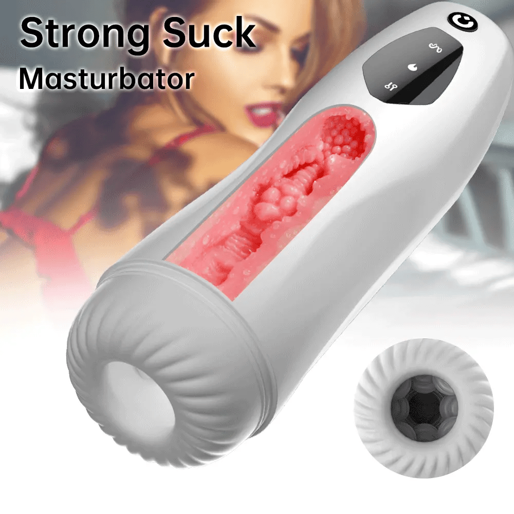 Automatic Telescopic Blowjob Vibrating Suction Male Masturbator  Strong Suck