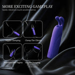 Bunny - Rabbit Bullet Vibrator with 10 Vibration Modes with usage instructions on a dark fabric background