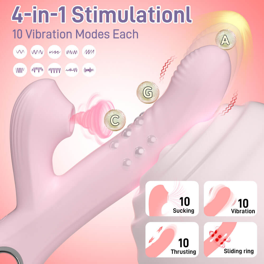Elara - Thrusting Rabbit Vibrator with Clitoral Suction