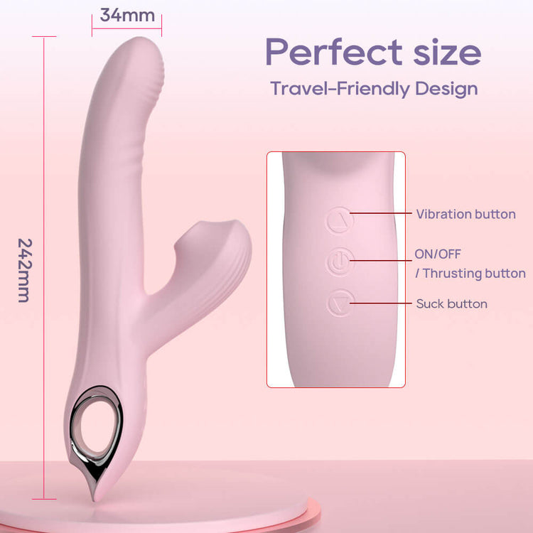 Elara - Thrusting Rabbit Vibrator with Clitoral Suction