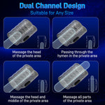 Product with dual channel design on a blue background
