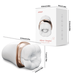 Luxe – 6-in-1 App-Controlled Tongue Licking & Sucking Vibrator with dimensions labeled on a white background