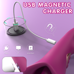 USB magnetic charger with cable on a purple background