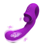 Purple Scarlet dual stimulation vibrator with internal and external vibrating sections