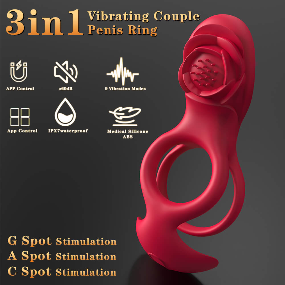Ruby -  Remote Control Couples' Rose Vibrating Cock Ring_02