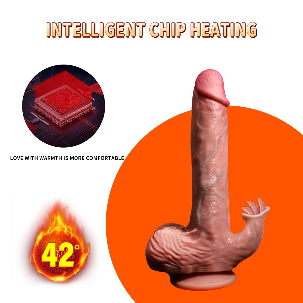 Silicone Thrusting Dildo Licker 8.07 Inch intelligent chip heating