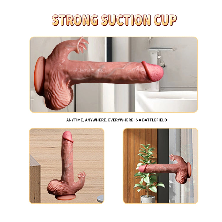 Silicone Thrusting Dildo Licker 8.07 Inch strong suction cup