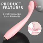 Precise G-Spot Vibrator for G and C spot stimulation on a gray background with text.