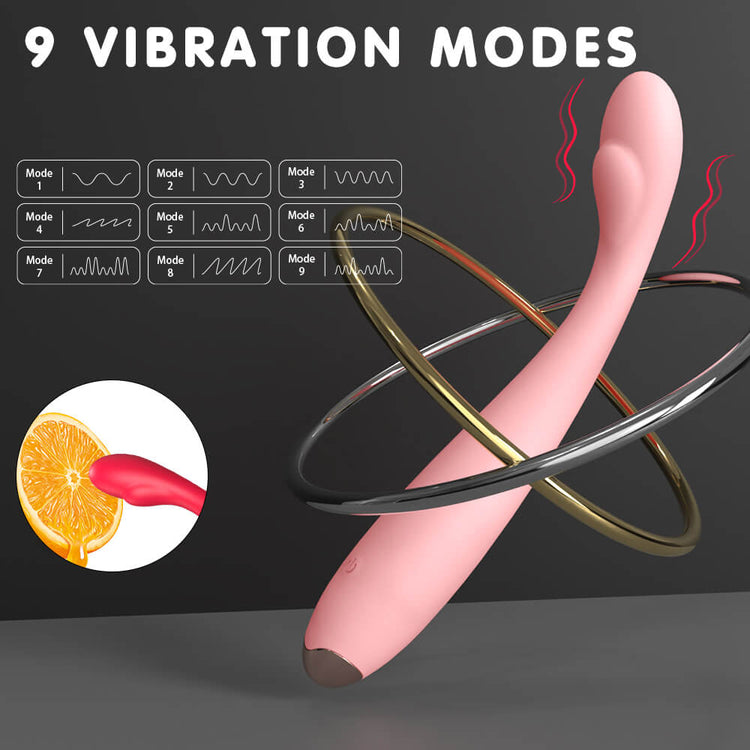 Precise G-Spot Vibrator with vibration modes displayed on a dark background