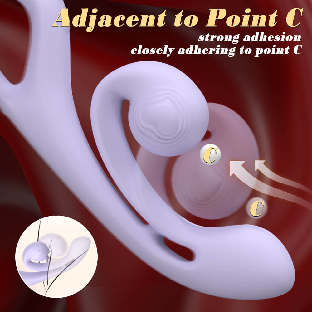 Illustration of an ear with a focus on point C, showing strong adhesion.
