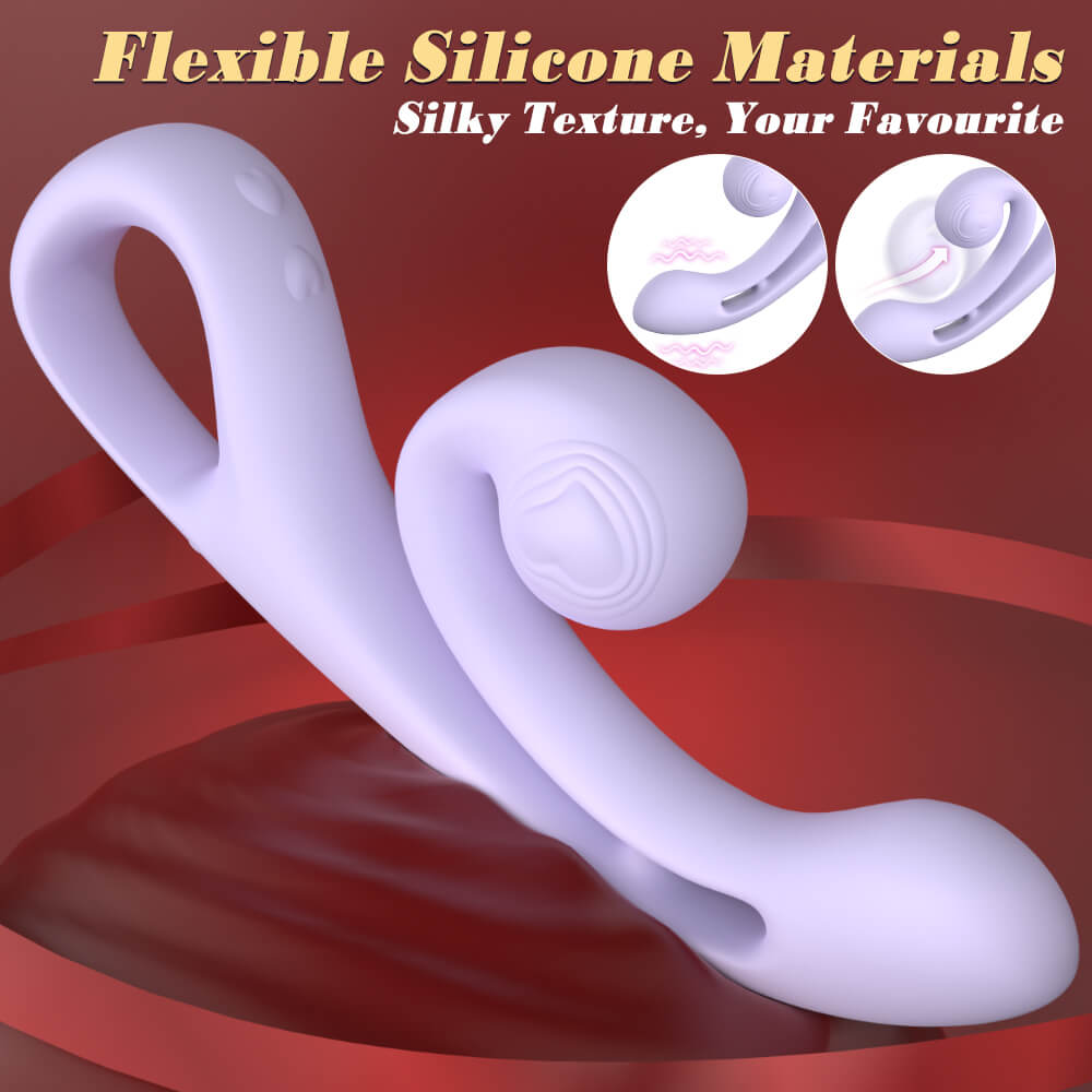 Silicone handle with flexible silicone materials on a red background
