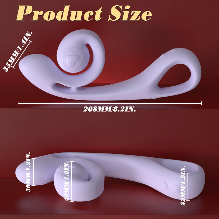 Velvet – Purple Rabbit Vibrator with G-Spot & Clitoral Dual Stimulation_product size