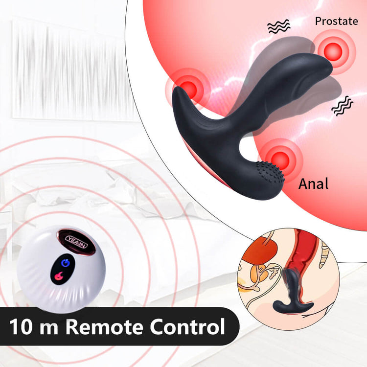 Adam remote control prostate vibrator showing internal and external contact areas