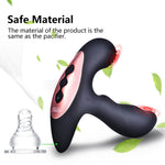 Adam silicone vibrating anal plug with curved shaft, textured outer arm and built-in controls