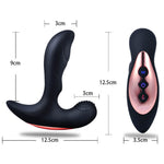 Adam vibrating butt plug dimensions showing 9 cm insertable length and 3 cm maximum width