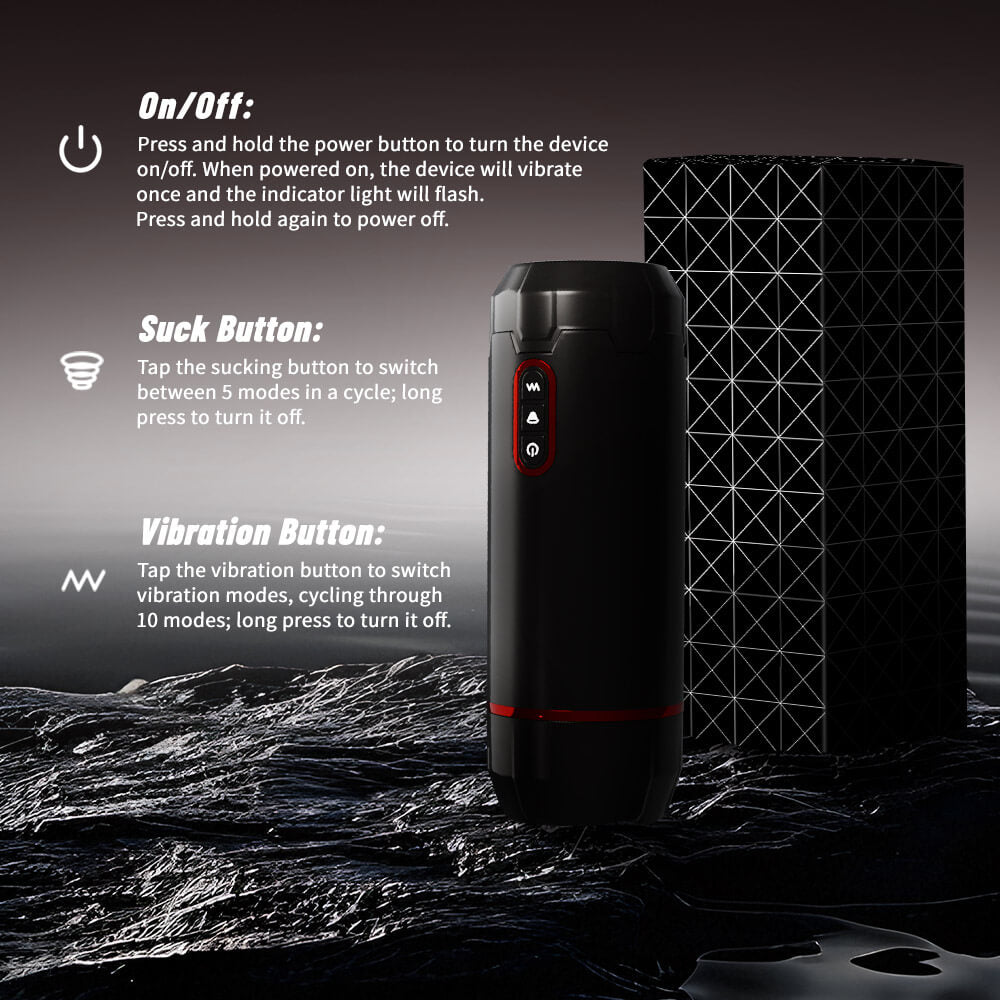 Aether power, suction and vibration button instructions