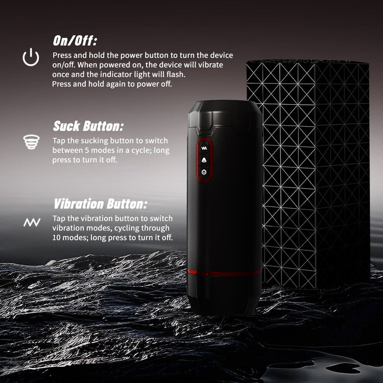 Aether power, suction and vibration button instructions
