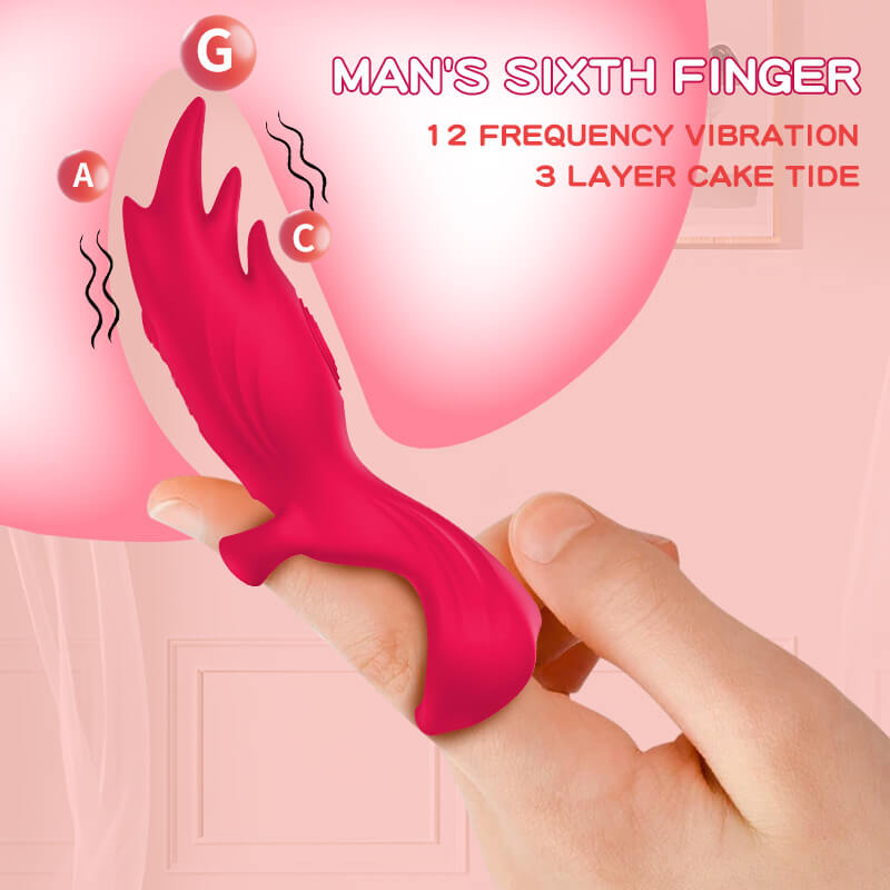 Handheld Angel Wings vibrator with three stimulation points and 12 modes