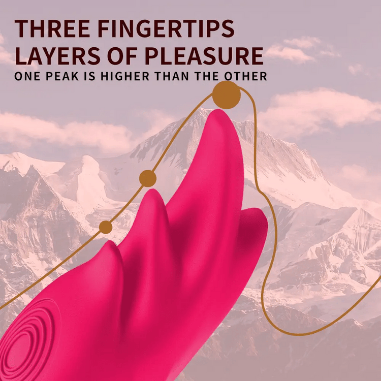 Three staggered stimulation tips on the Angel Wings clitoral vibrator