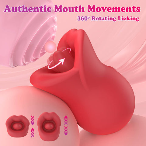 Red Angel’s Kiss clit licker with rotating tongue and moving silicone lips