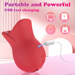 Angel’s Kiss vibrator connected to its USB pin charging cable