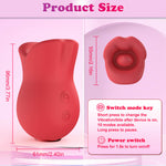Angel’s Kiss vibrator size guide with power and mode control buttons