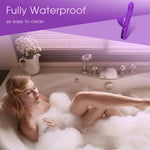 Aura IPX6 water-resistant vibrator shown with water droplets
