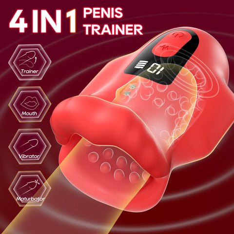 Blaze dual-motor male vibrator with textured open-ended tunnel