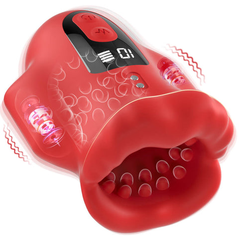 Blaze dual-motor male vibrator with textured open-ended tunnel