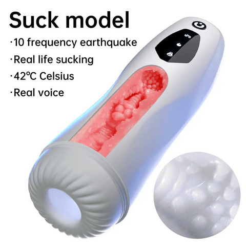 Bliss realistic automatic blowjob toy with suction and heating