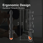 Dagger-3 vibrating anal beads dimensions with 261.7 mm overall length and three progressive bead widths