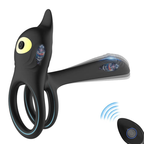 Black Daji remote-control vibrating cock ring for couples