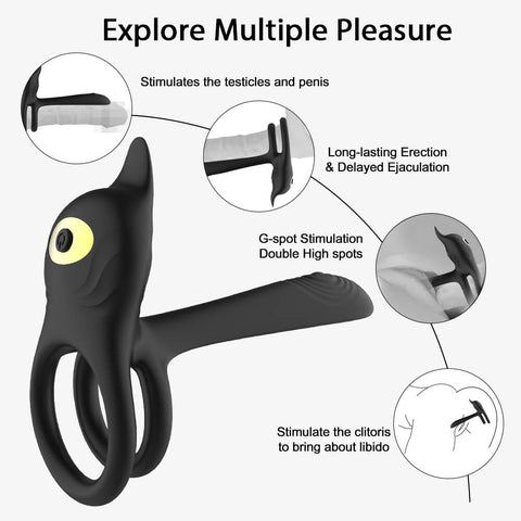 Black Daji remote-control vibrating cock ring for couples