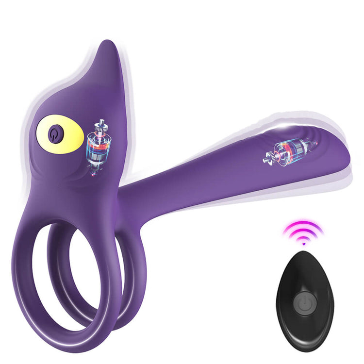 Purple Daji remote-control vibrating cock ring for couples