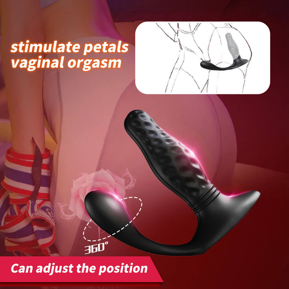 Diamond Drill anal vibrator showing the flexible 360-degree adjustable external stimulation arm